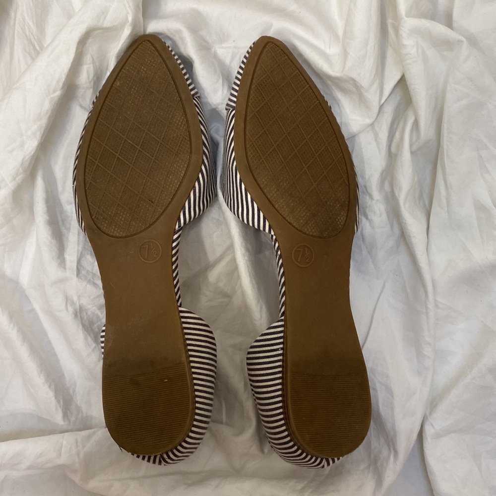 Women’s Merona striped black and white pointed toe ballet flats. Sz 7 1/2 (7.5) - Picture 5 of 6